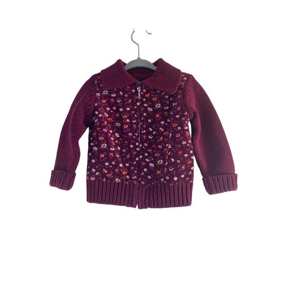 BABY GAP Girl’s Corduroy/Sweater Zip Up Cardigan / Size: 12-18 Months - Picture 1 of 7